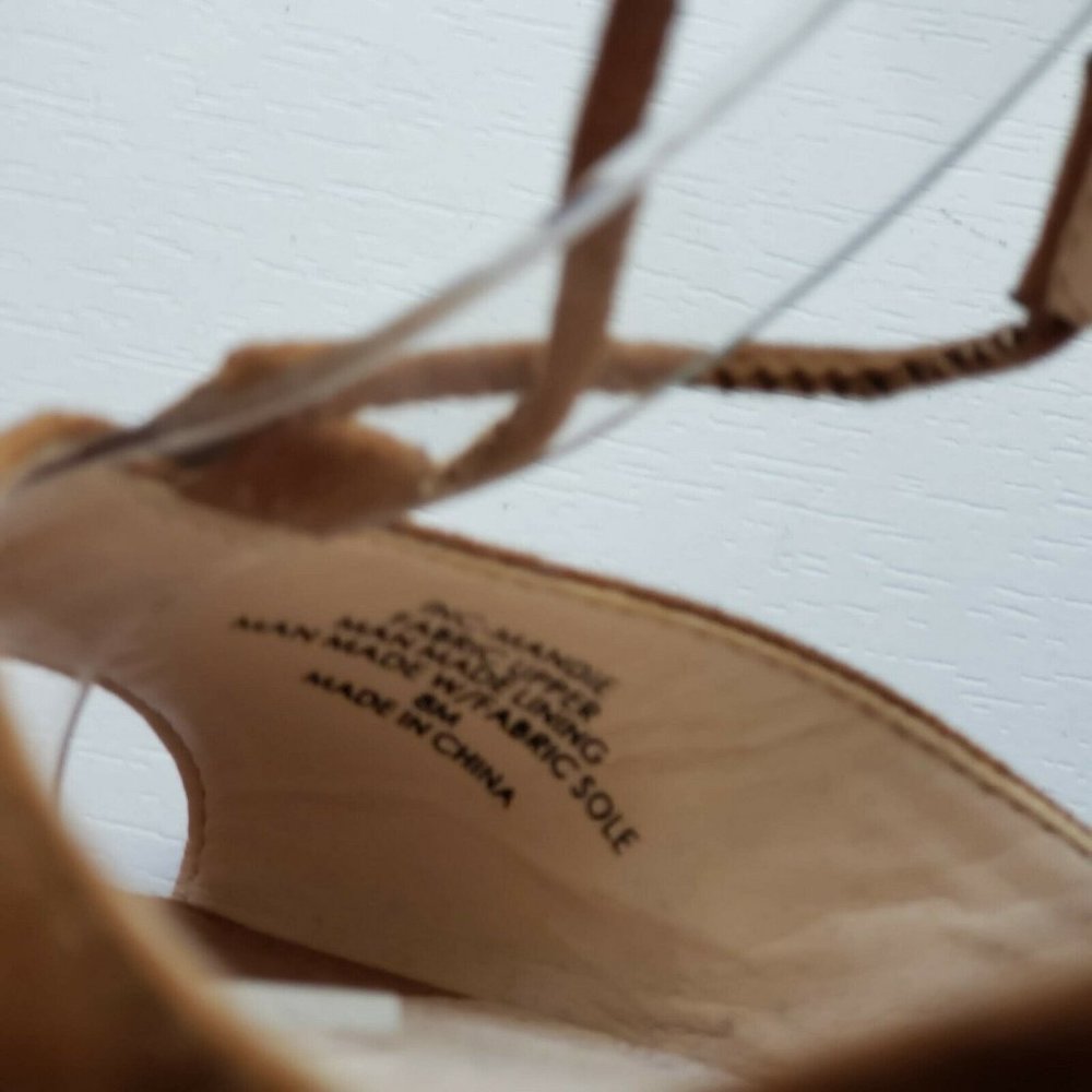 INC Tan Faux Suede Lace up Wedge Sandals - Picture 7 of 11